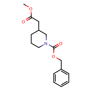 Chemical structure of Methyl N-Cbz-3-piperidylacetate , CAS 86827-08-9, AChemBlock U135540