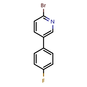 Chemical structure of 2-bromo-5-(4-fluorophenyl)pyridine , CAS 868254-43-7, AChemBlock U135541