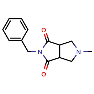 Chemical structure of 2-Benzyl-5-methyltetrahydropyrrolo[3,4-c]pyrrole-1,3-dione , CAS 86732-18-5, AChemBlock U135543