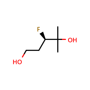 Chemical structure of (R)-3-Fluoro-4-methyl-1,4-pentanediol , CAS 86677-75-0, AChemBlock U135547