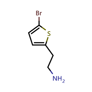 Chemical structure of 2-(5-Bromo-2-thienyl)ethylamine , CAS 86423-64-5, AChemBlock U135557