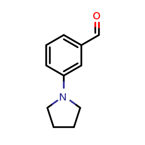 Chemical structure of 3-(1-Pyrrolidinyl)benzaldehyde , CAS 857283-89-7, AChemBlock U135587