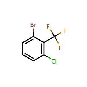 Chemical structure of 2-Bromo-6-chlorobenzotrifluoride , CAS 857061-44-0, AChemBlock U135589