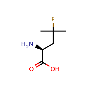 Chemical structure of (S)-2-Amino-4-fluoro-4-methylpentanoic acid , CAS 857026-04-1, AChemBlock U135590