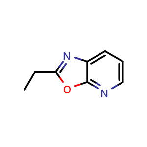 Chemical structure of 2-Ethyloxazolo[5,4-b]pyridine , CAS 856990-30-2, AChemBlock U135591