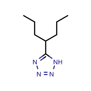 Chemical structure of 5-(4-Heptyl)tetrazole , CAS 85508-57-2, AChemBlock U135605