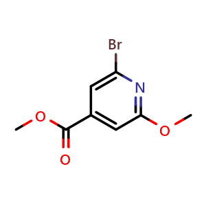 Chemical structure of Methyl 2-Bromo-6-methoxyisonicotinate , CAS 853030-09-8, AChemBlock U135615