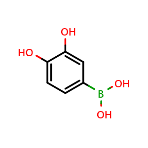 Chemical structure of 3,4-Dihydroxyphenylboronic acid , CAS 852631-64-2, AChemBlock U135616