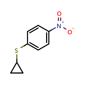 Chemical structure of Cyclopropyl(4-nitrophenyl)sulfane , CAS 851008-48-5, AChemBlock U135627
