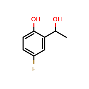 Chemical structure of 1-(2-Hydroxy-5-fluorophenyl)ethanol , CAS 850793-83-8, AChemBlock U135628