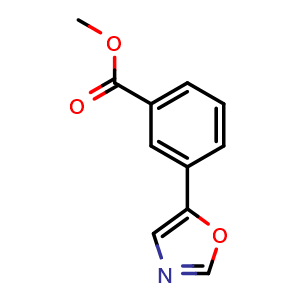 Chemical structure of Methyl 3-(5-oxazolyl)benzoate , CAS 850375-14-3, AChemBlock U135630