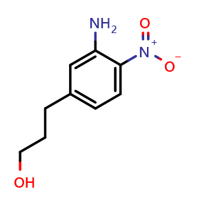 Chemical structure of 3-(3-Amino-4-nitrophenyl)-1-propanol , CAS 849235-84-3, AChemBlock U135637