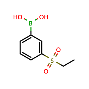Chemical structure of 3-(Ethylsulfonyl)phenylboronic acid , CAS 845870-47-5, AChemBlock U135652
