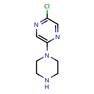 Chemical structure of 2-Chloro-5-(1-piperazinyl)pyrazine , CAS 84445-51-2, AChemBlock U135660