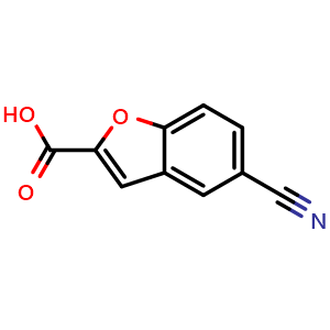 Chemical structure of 5-Cyanobenzofuran-2-carboxylic acid , CAS 84102-75-0, AChemBlock U135671