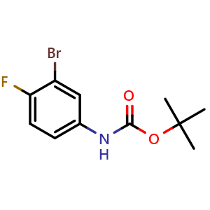Chemical structure of N-Boc-3-bromo-4-fluoroaniline , CAS 836619-77-3, AChemBlock U135679