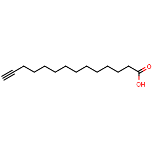 Chemical structure of 13-Tetradecynoic acid , CAS 82909-47-5, AChemBlock U135692