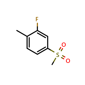 Chemical structure of 2-Fluoro-4-(methylsulfonyl)toluene , CAS 828270-60-6, AChemBlock U135695