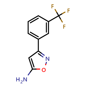 Chemical structure of 5-Amino-3-[3-(trifluoromethyl)phenyl]isoxazole , CAS 82360-94-9, AChemBlock U135704
