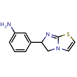 Chemical structure of 3-(5,6-Dihydroimidazo[2,1-b]thiazol-6-yl)aniline , CAS 81934-12-5, AChemBlock U135708