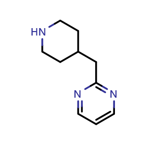 Chemical structure of 2-(4-Piperidylmethyl)pyrimidine , CAS 811812-60-9, AChemBlock U135723