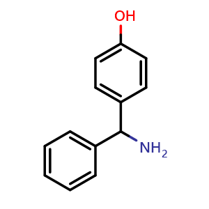 Chemical structure of alpha-(4-Hydroxyphenyl)benzylamine , CAS 81123-45-7, AChemBlock U135725
