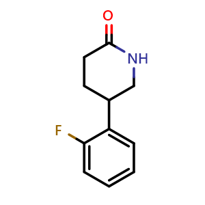 Chemical structure of 5-(2-Fluorophenyl)-2-piperidone , CAS 80942-15-0, AChemBlock U135727