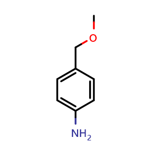 Chemical structure of 4-(Methoxymethyl)aniline , CAS 80936-82-9, AChemBlock U135728