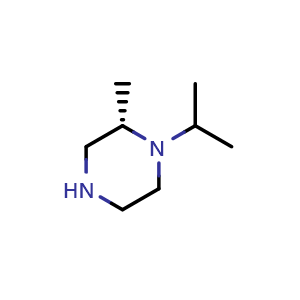 Chemical structure of (S)-1-Isopropyl-2-methylpiperazine , CAS 807319-94-4, AChemBlock U135737