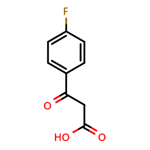 Chemical structure of 3-(4-Fluorophenyl)-3-oxopropanoic acid , CAS 80646-00-0, AChemBlock U135739