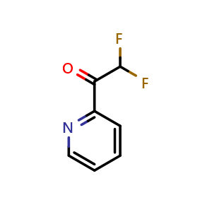 Chemical structure of 2-(Difluoroacetyl)pyridine , CAS 80459-00-3, AChemBlock U135741