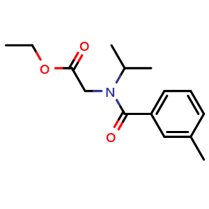 Chemical structure of Ethyl 2-(N-isopropyl-3-methylbenzamido)acetate , CAS 79050-11-6, AChemBlock U135771