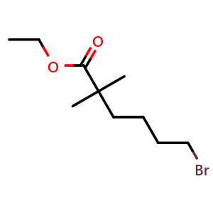 Chemical structure of Ethyl 6-Bromo-2,2-dimethylhexanoate , CAS 78712-62-6, AChemBlock U135777