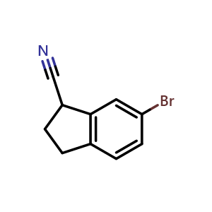 Chemical structure of 6-bromoindane-1-carbonitrile , CAS 783335-58-0, AChemBlock U135785