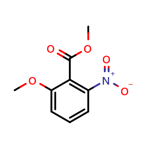 Chemical structure of Methyl 2-Methoxy-6-nitrobenzoate , CAS 77901-52-1, AChemBlock U135789