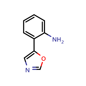 Chemical structure of 2-(5-Oxazolyl)aniline , CAS 774238-36-7, AChemBlock U135797