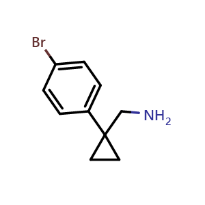 Chemical structure of 1-[1-(Aminomethyl)cyclopropyl]-4-bromobenzene , CAS 771583-34-7, AChemBlock U135811