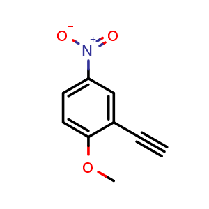 Chemical structure of 2-Methoxy-5-nitrophenylacetylene , CAS 77123-62-7, AChemBlock U135816