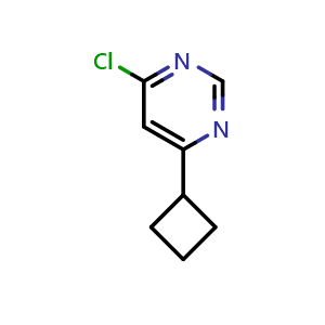 Chemical structure of 4-Chloro-6-cyclobutylpyrimidine , CAS 768397-43-9, AChemBlock U135824