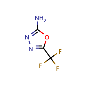 Chemical structure of 2-Amino-5-(trifluoromethyl)-1,3,4-oxadiazole , CAS 768-29-6, AChemBlock U135826