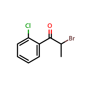 Chemical structure of 2-Bromo-2'-chloropropiophenone , CAS 75815-22-4, AChemBlock U135862