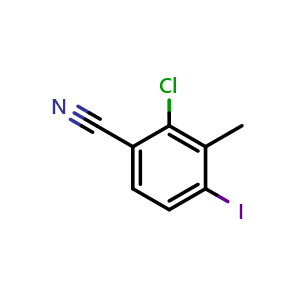 Chemical structure of 2-Chloro-4-iodo-3-methylbenzonitrile , CAS 757247-75-9, AChemBlock U135863