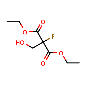 Chemical structure of Diethyl 2-Fluoro-2-(hydroxymethyl)malonate , CAS 756-31-0, AChemBlock U135867