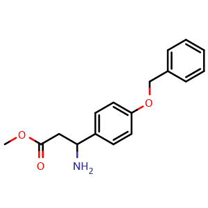 Chemical structure of Methyl 3-Amino-3-[4-(phenylmethoxy)phenyl]propionate , CAS 752966-27-1, AChemBlock U135880