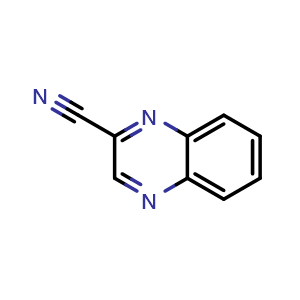 Chemical structure of 2-Quinoxalinecarbonitrile , CAS 7483-33-2, AChemBlock U135894