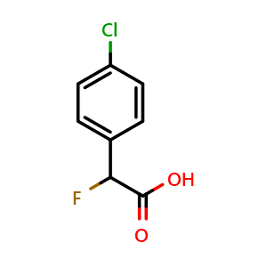 Chemical structure of 2-(4-Chlorophenyl)-2-fluoroacetic acid , CAS 74590-69-5, AChemBlock U135905