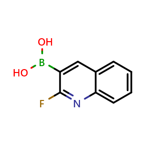 Chemical structure of (2-fluoroquinolin-3-yl)boronic acid , CAS 745784-10-5, AChemBlock U135907