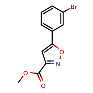 Chemical structure of Methyl 5-(3-bromophenyl)isoxazole-3-carboxylate , CAS 745078-74-4, AChemBlock U135909