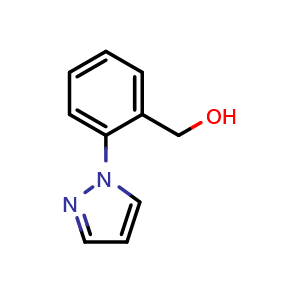 Chemical structure of 2-(1-Pyrazolyl)benzyl Alcohol , CAS 741717-59-9, AChemBlock U135920