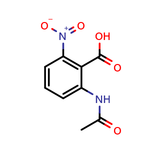 Chemical structure of 2-(Acetylamino)-6-nitrobenzoic acid , CAS 73721-78-5, AChemBlock U135932